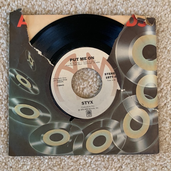 Vintage Styx 7” Vinyl Record, 1976/1977, Come Sail Away, A & M Record’s - Picture 2 of 7